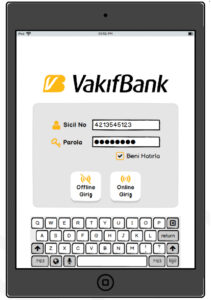 Vakıfbank tablet application user interface design login