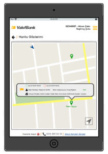 Vakıfbank tablet application user interface design Map